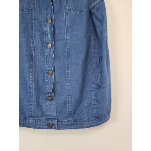 Skyline Collection Women L Denim Embroidered Vest Cotton I Am Beautiful Strong - Picture 5 of 7